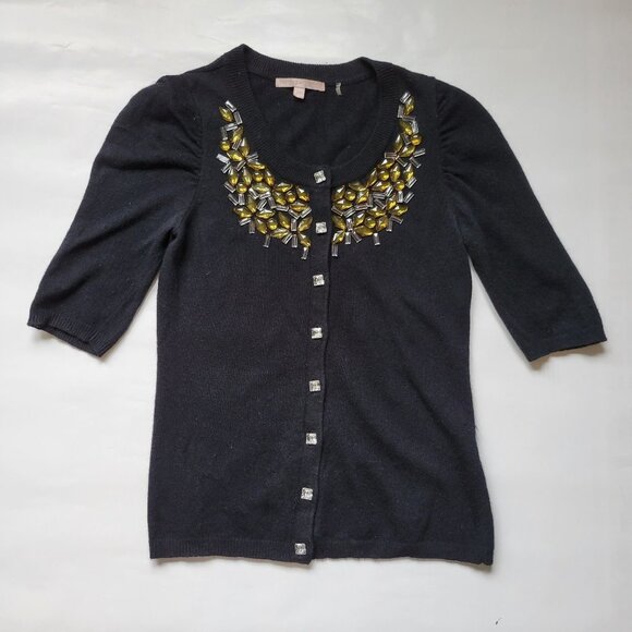 REBECCA TAYLOR WOMENS CARDIGAN WITH RHINESTONES SIZE XS - Picture 4 of 9